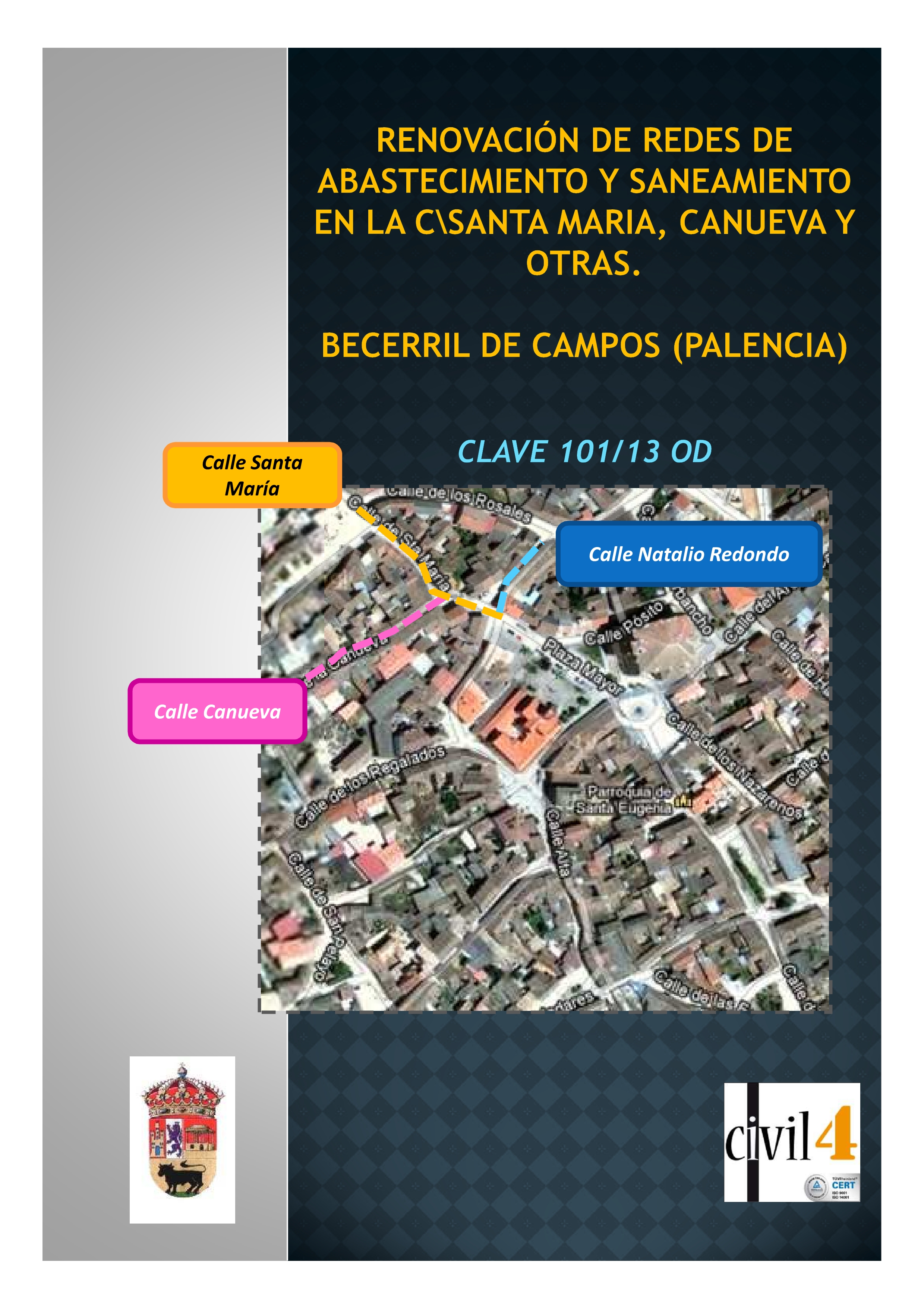 Renovación de Redes de Abastecimiento y Saneamiento en la Calle Santa Maria, Canueva y Otras